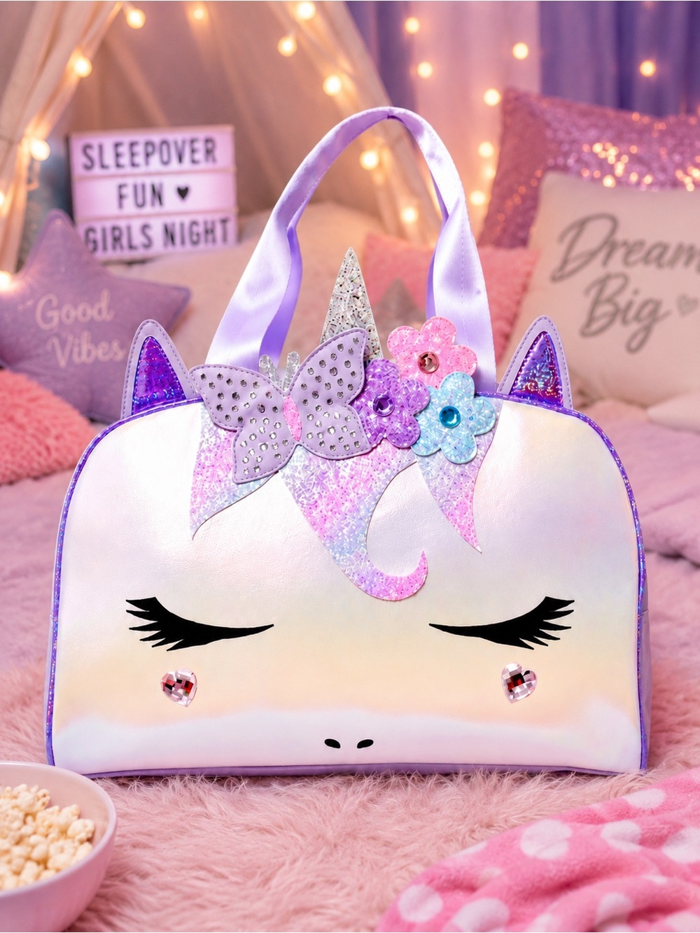 OMG Accessories Iridescent Unicorn Duffle Bag